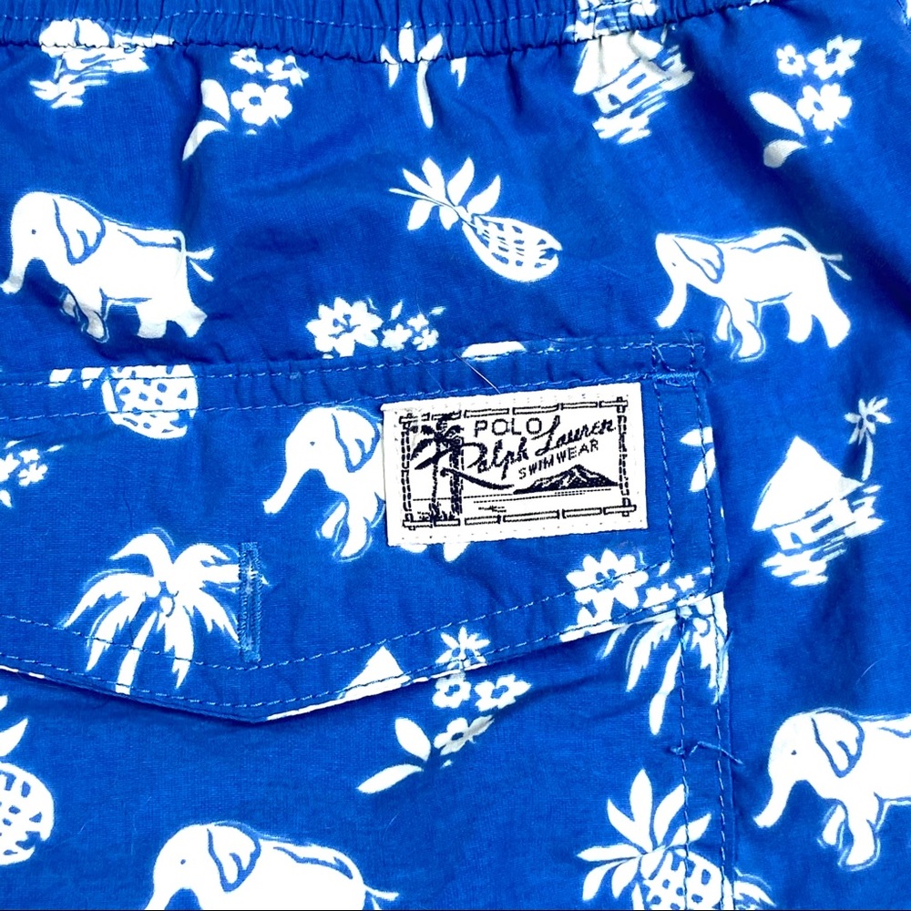 Vintage POLO RALPH LAUREN Elephant Swim Trunks L - Picture 4 of 7